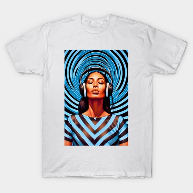 Op Art Music Lover Pacific Islander Woman Pacific Islanders T-Shirt by Unboxed Mind of J.A.Y LLC 